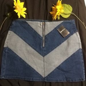 Two tone mini skirt 0x